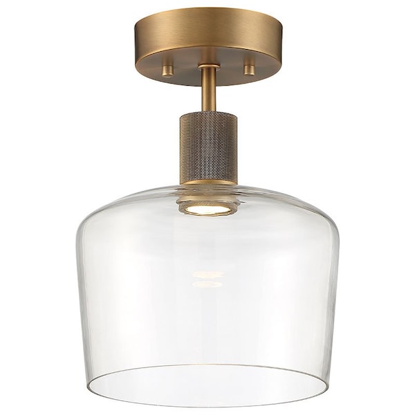 Access Lighting Port Nine Chardonnay, Chardonnay LED SemiFlush, Antique Brushed Brass Finish, Clear Glass 63147LEDD-ABB/CLR - main